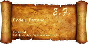 Erdey Ferenc névjegykártya